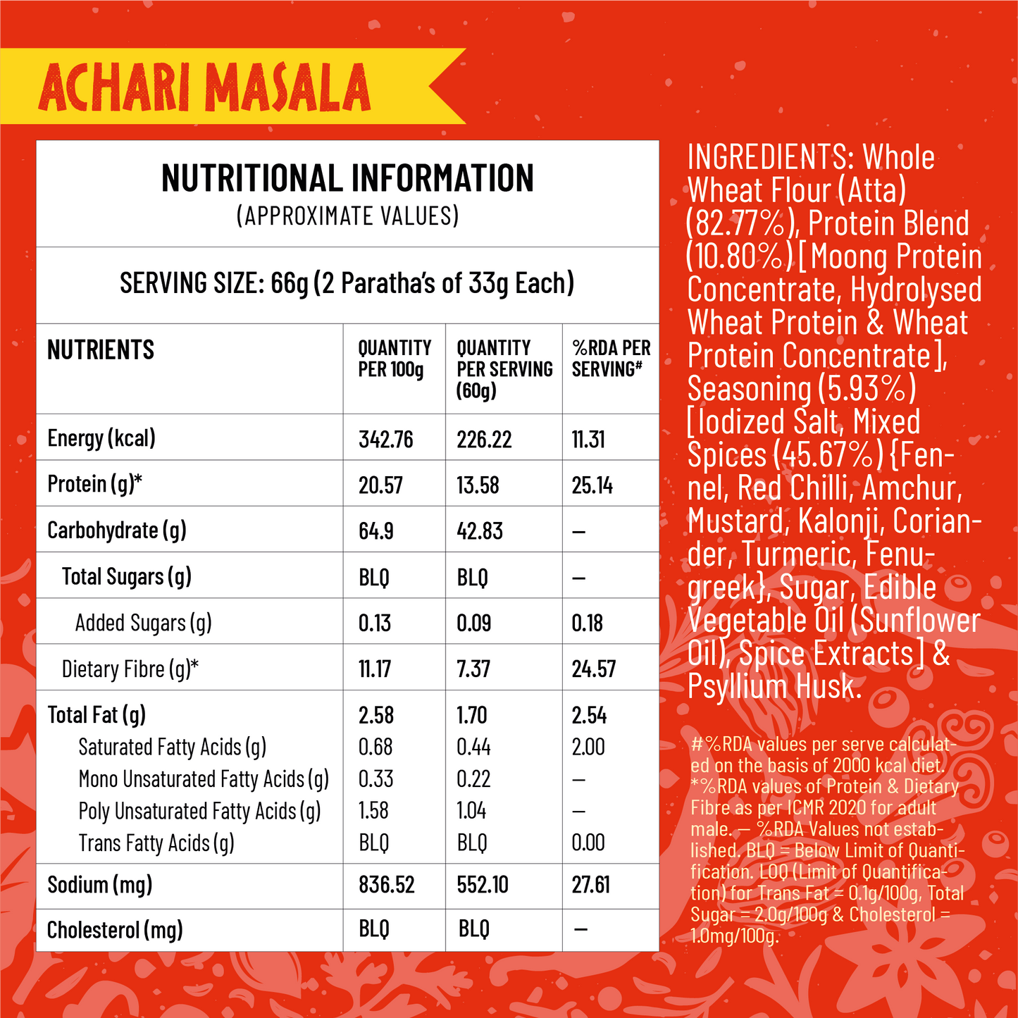 Protein Paratha Mix (Achari Masala)